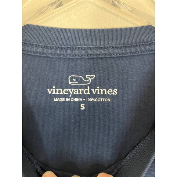 Vineyard Vines Tee American Flag Logo Crew Neck T-Shirt Navy Unisex Size Small - Picture 5 of 6